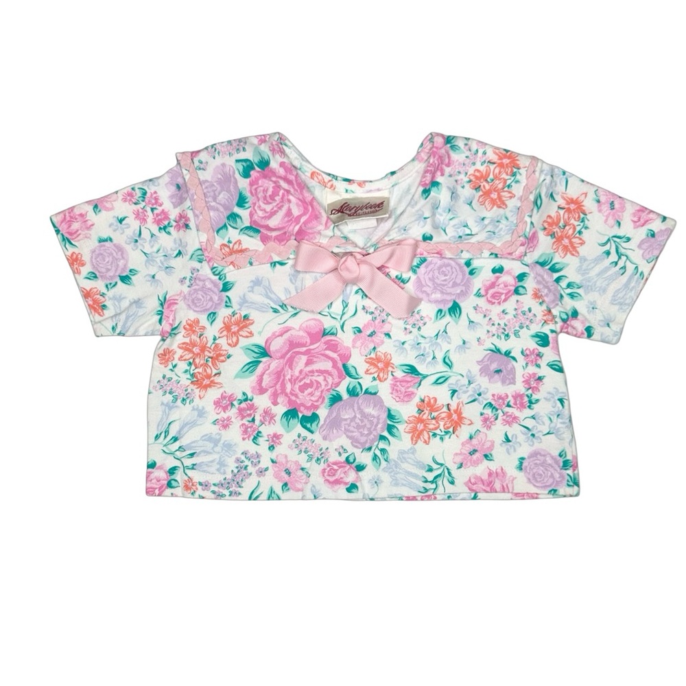 Vintage Storybook Heirlooms Floral Crop Shirt